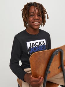 Jack & Jones Logo Crew neck Sweatshirt For boys -Black - 12251465