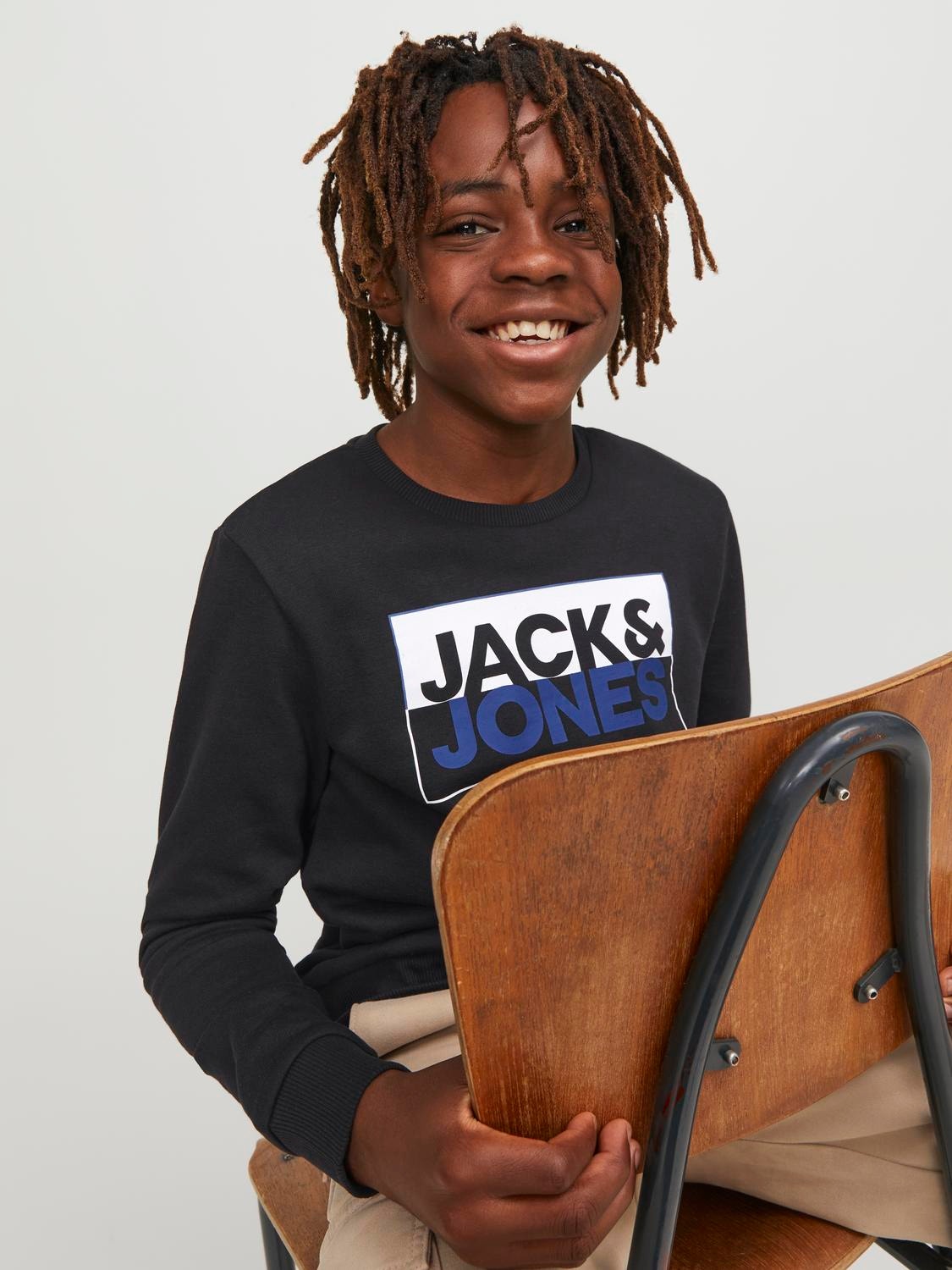 Jack & Jones Logo Sweatshirt mit Rundhals Für jungs -Black - 12251465