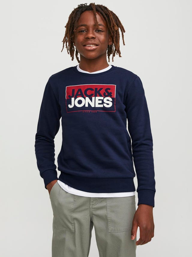 Jack & Jones Logotyp Crewneck tröja För pojkar - 12251465