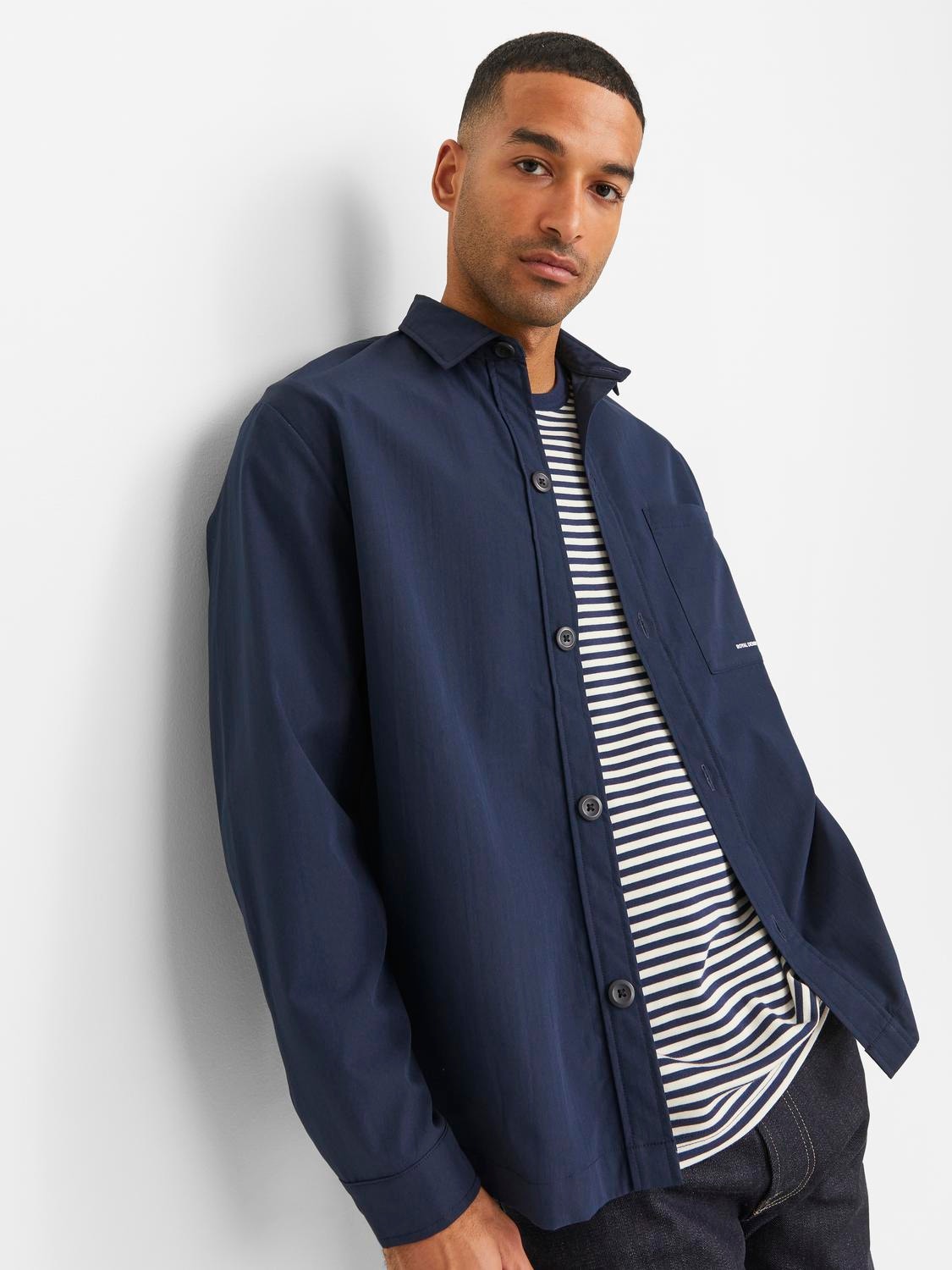 Jack & Jones RDD Wide Fit Overshirt -Navy Blazer - 12251492