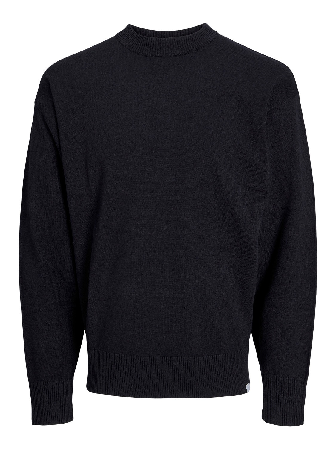 Jack & Jones Enfärgat Crewneck Stickad tröja -Black - 12251556