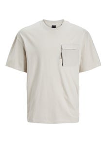 Jack & Jones Einfarbig Rundhals T-shirt -Moonbeam - 12251615