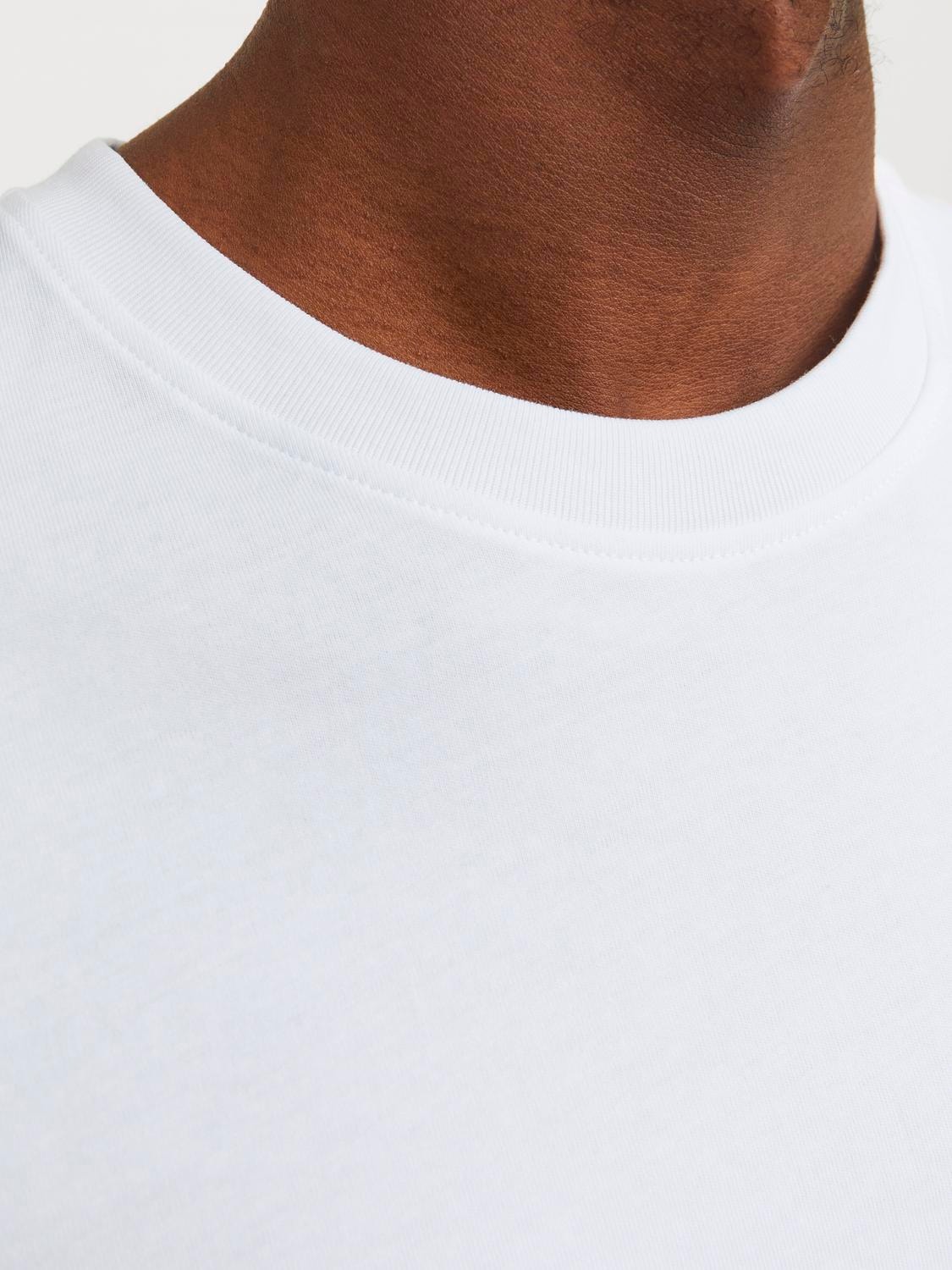 Jack & Jones Einfarbig Rundhals T-shirt -White - 12251615