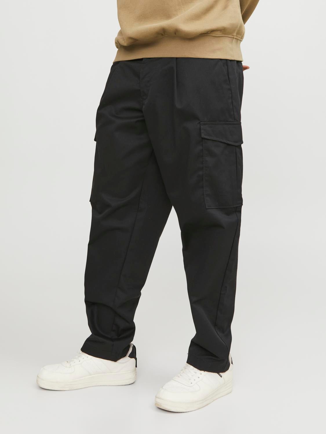 BRONCO ELASTIC WAIST CARGO TROUSER - BRONCO BSR : LARGE SIZE MENS CASUAL  TROUSERS