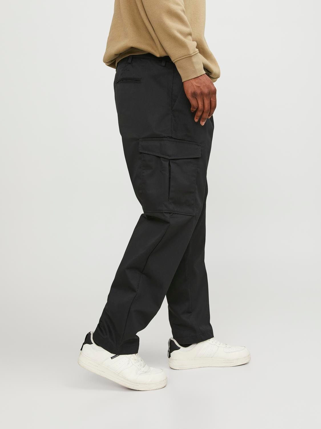 Plus Size Wide Fit Cargo trousers, Black