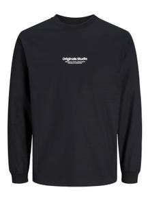 Jack & Jones Printed Crew neck T-shirt -Black - 12251775