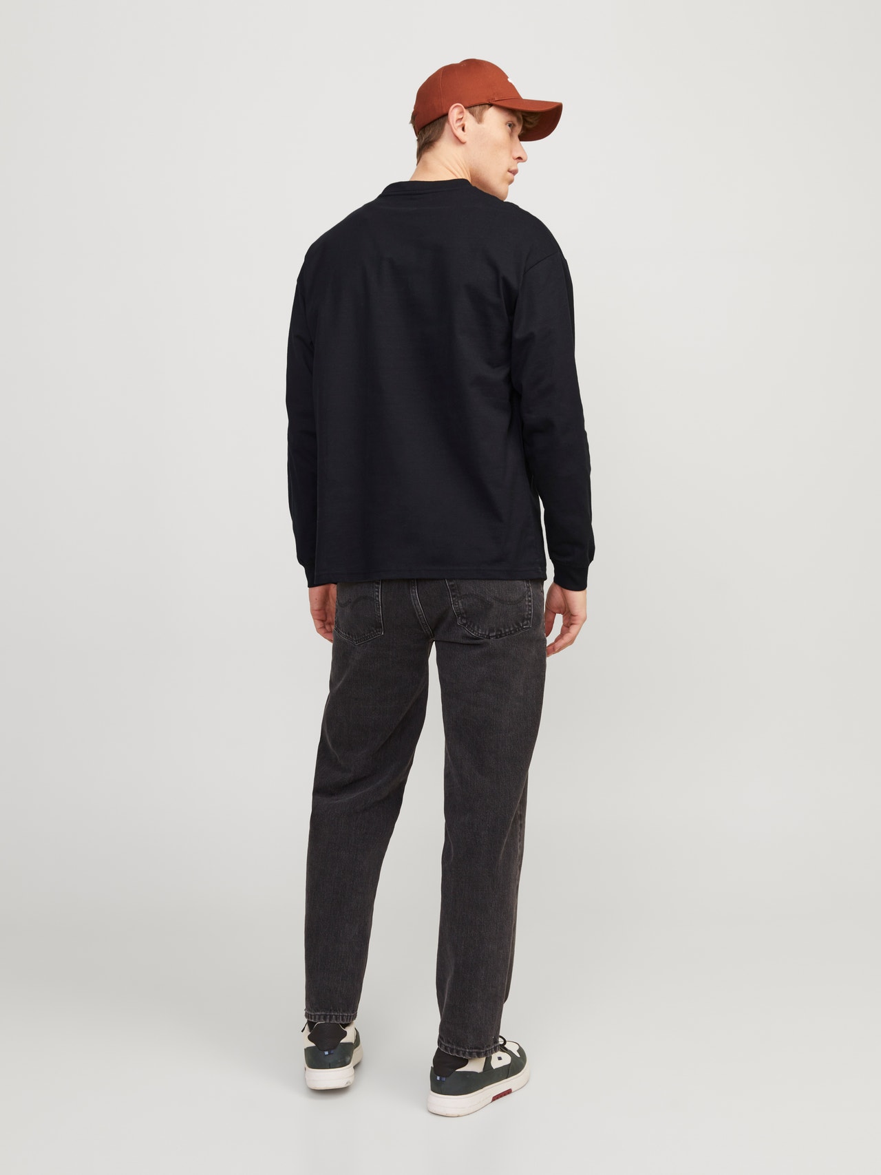 Jack & Jones Nyomott mintás Környak Trikó -Black - 12251775