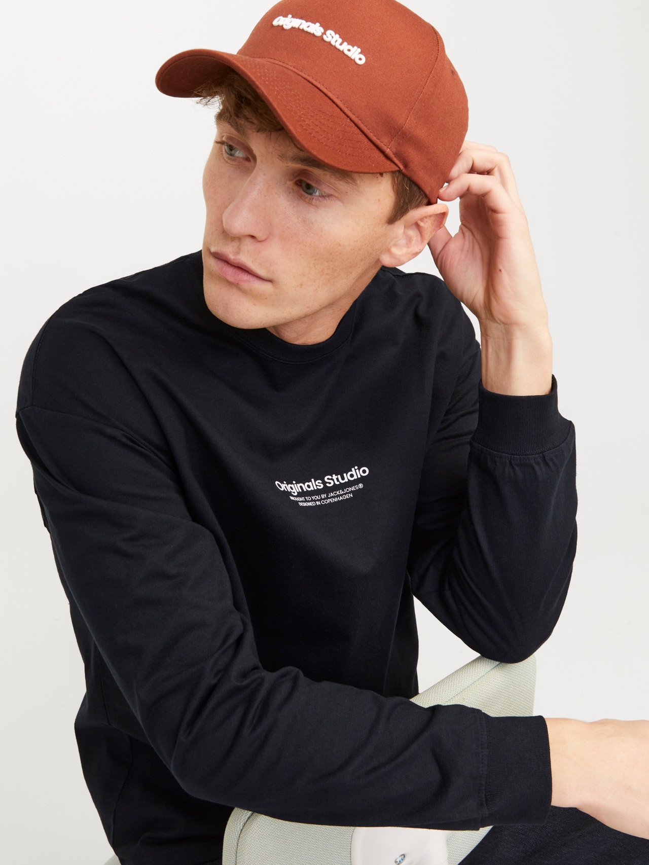 Jack & Jones Nyomott mintás Környak Trikó -Black - 12251775