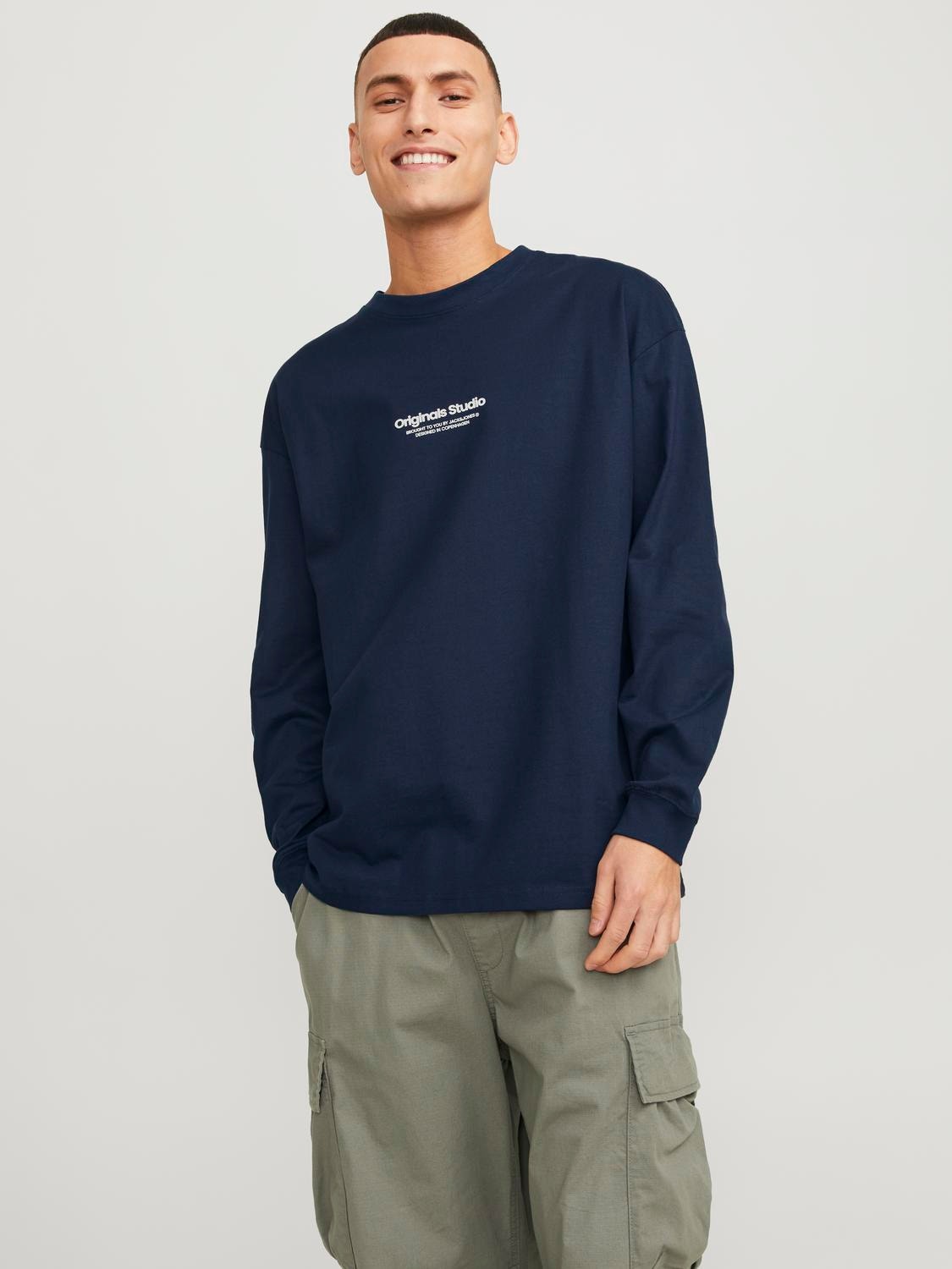 Jack & Jones Potištěný Kruhový výstřih Tričko -Sky Captain - 12251775