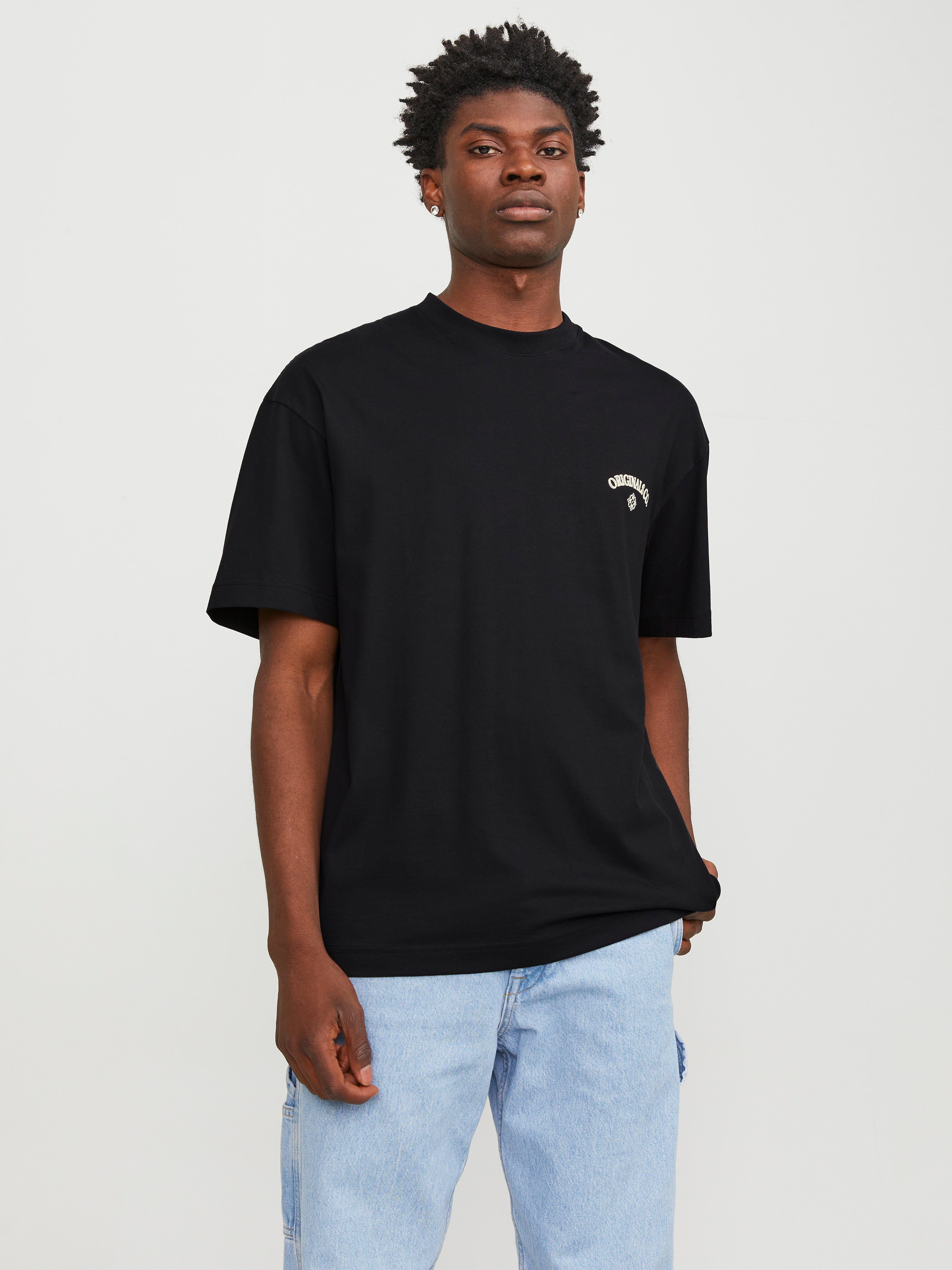 Printed Crew neck T-shirt | Black | Jack & Jones®