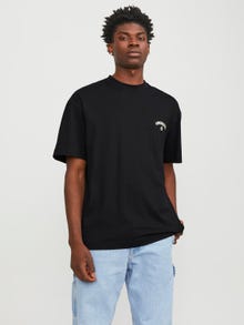 Jack & Jones Printed Crew neck T-shirt -Black - 12251776