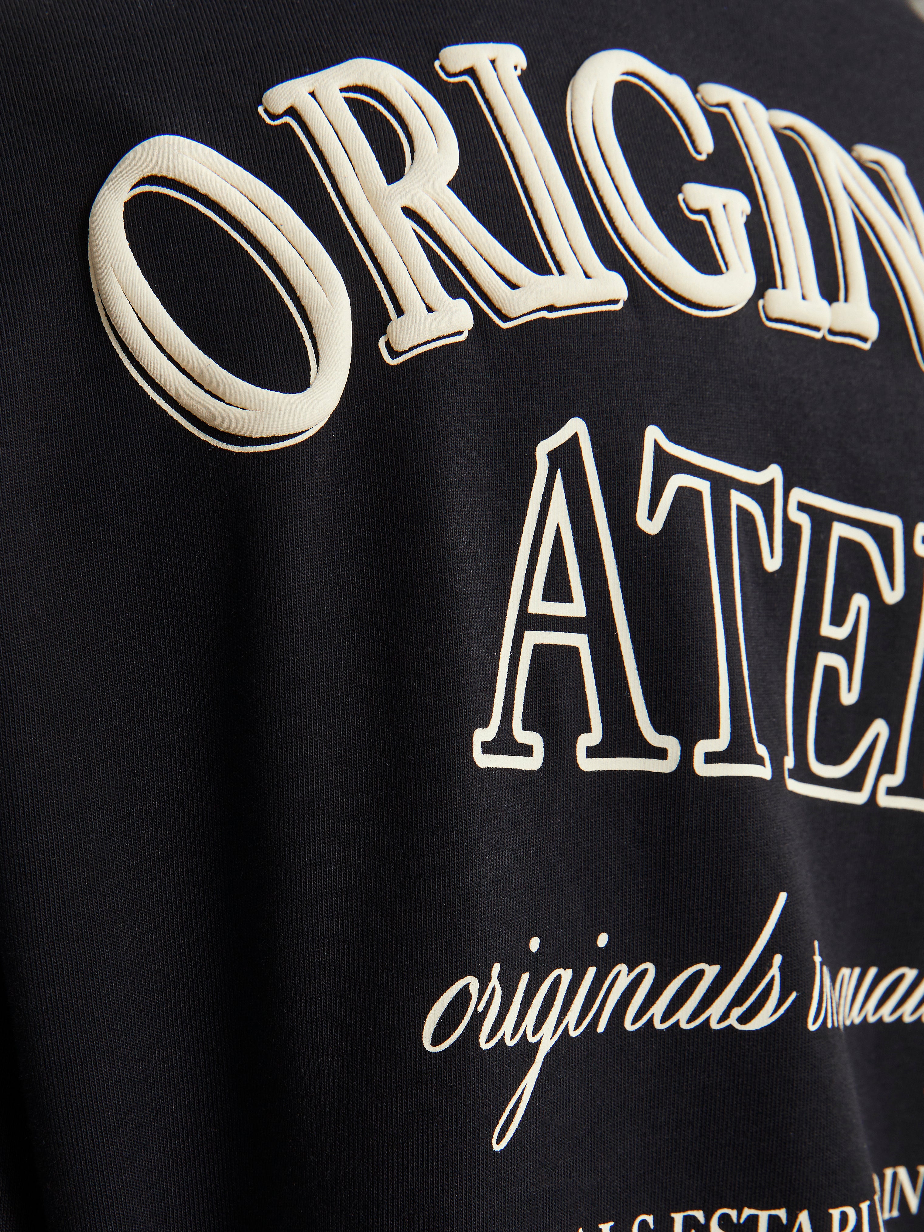 Printed Crew neck T-shirt | Black | Jack & Jones®
