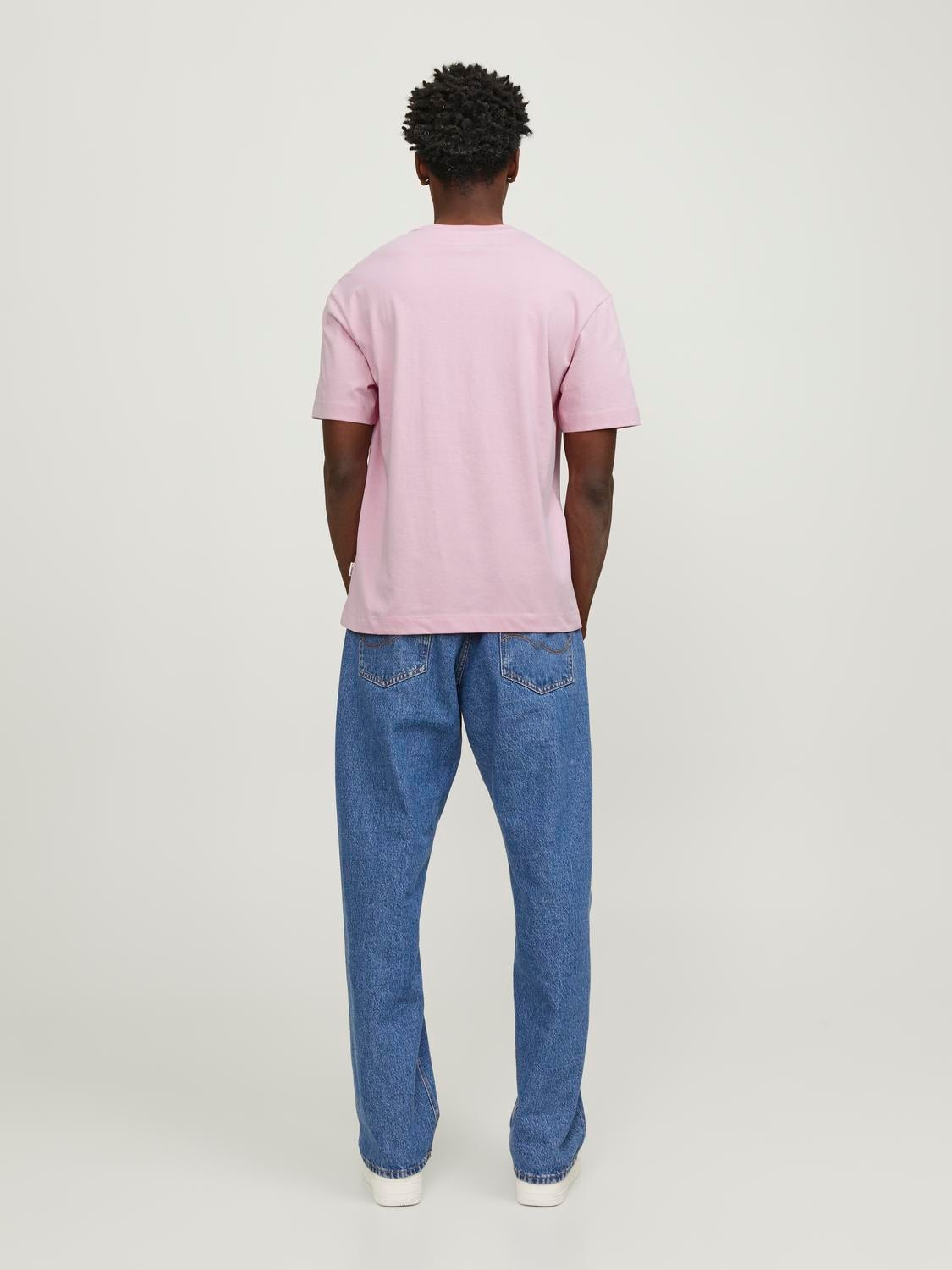 Jack & Jones Printet Crew neck T-shirt -Pink Nectar - 12251899