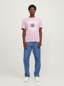 Jack & Jones Printet Crew neck T-shirt -Pink Nectar - 12251899