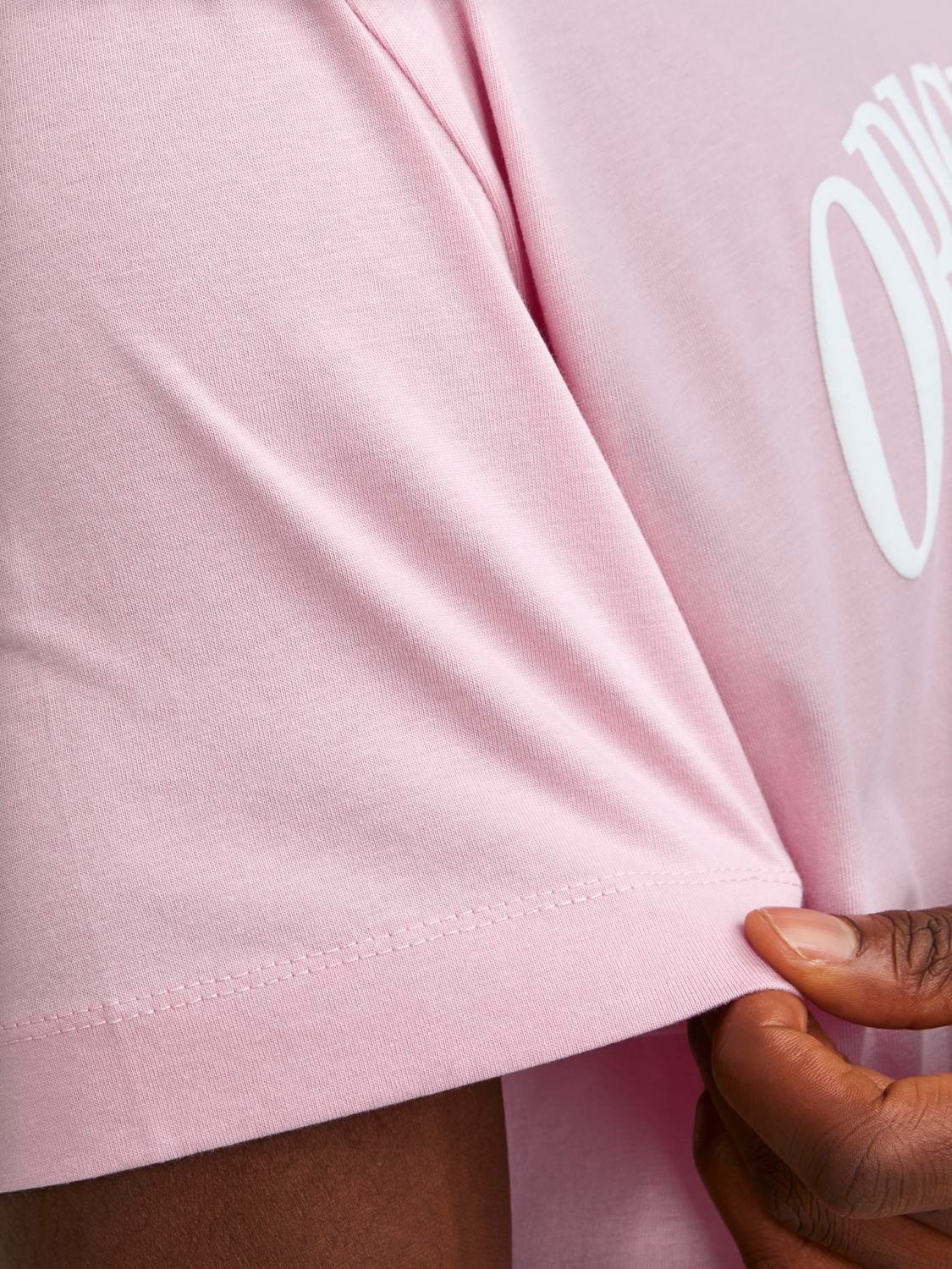 Jack & Jones Gedruckt Rundhals T-shirt -Pink Nectar - 12251899