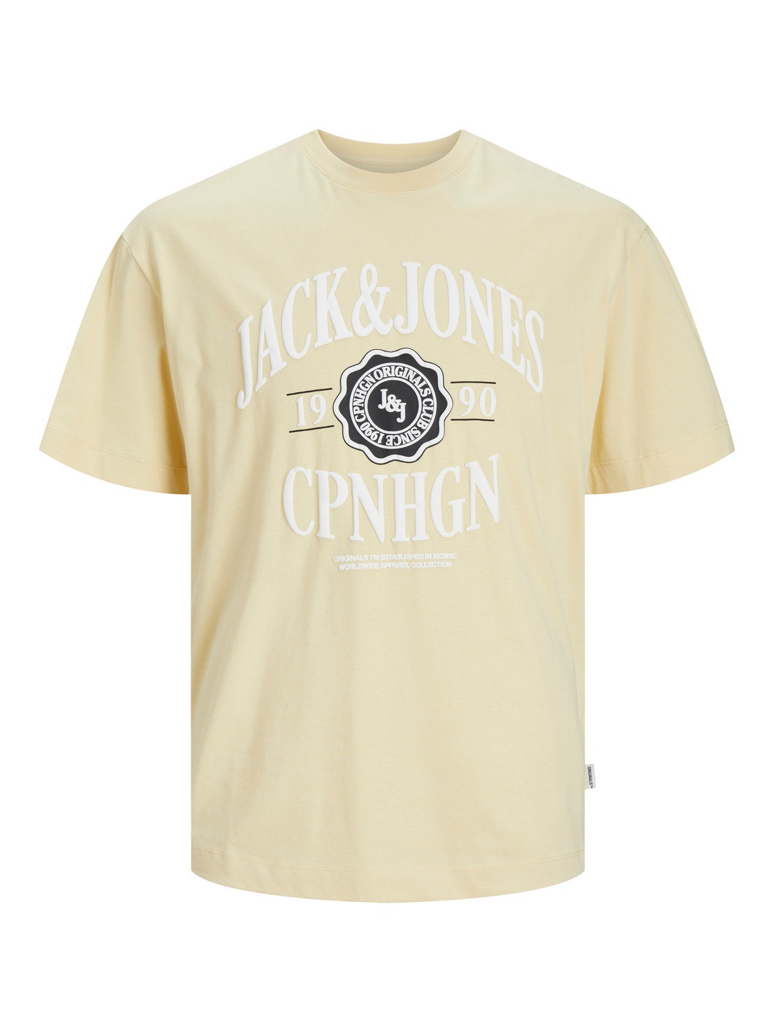 Jack & Jones Gedrukt Ronde hals T-shirt -Italian Straw - 12251899