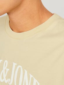 Jack & Jones Nadruk Okrągły dekolt T-shirt -Italian Straw - 12251899