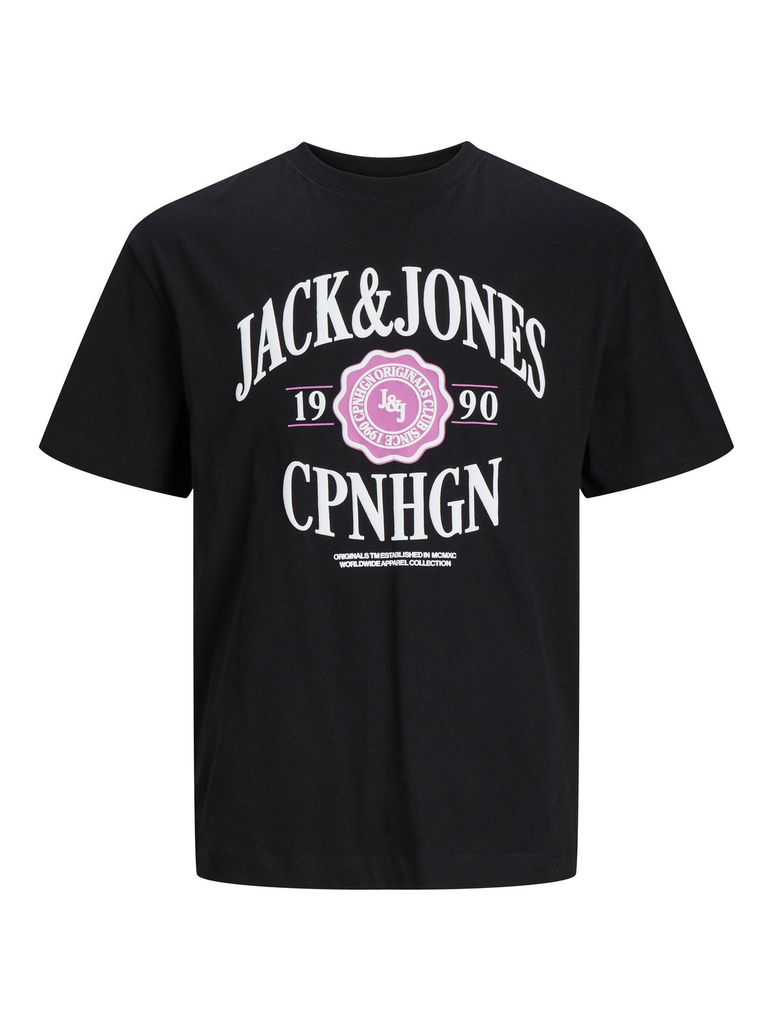 Jack & Jones Spausdintas raštas Apskritas kaklas Marškinėliai -Black - 12251899