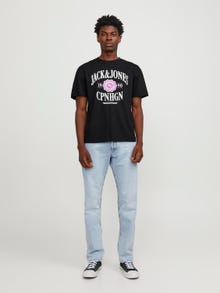 Jack & Jones Tryck Rundringning T-shirt -Black - 12251899