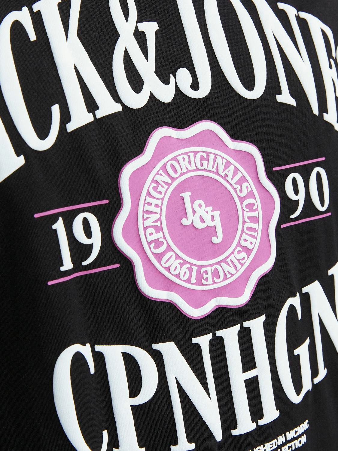Jack & Jones T-shirt Stampato Girocollo -Black - 12251899