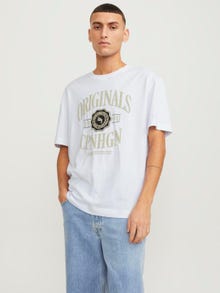 Jack & Jones Painettu Pyöreä pääntie T-paita -Bright White - 12251899