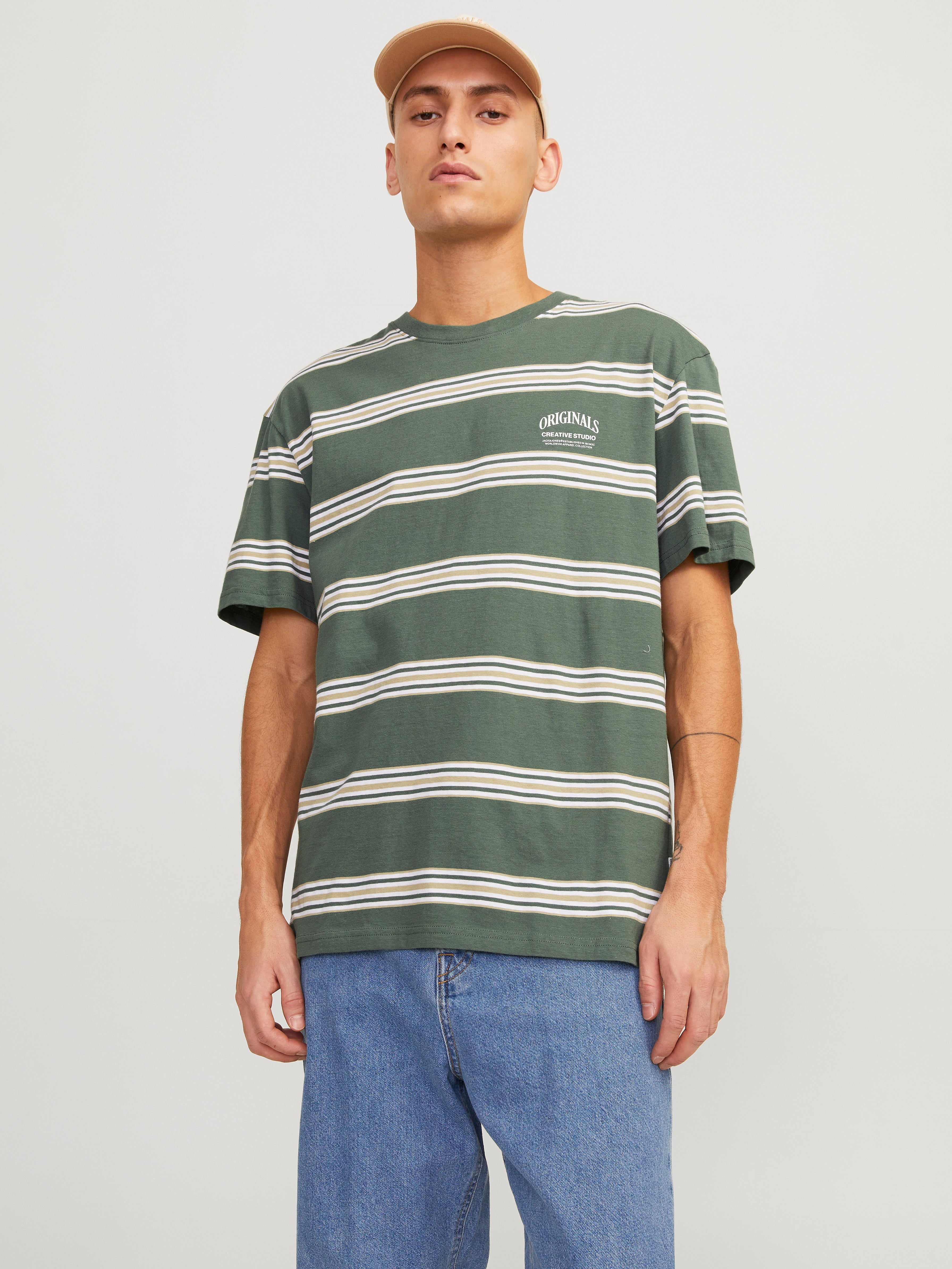 T-shirt Rayures Col Rond - Jack & Jones - Modalova