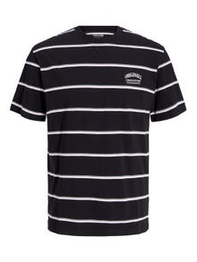 Jack & Jones Gestreift Rundhals T-shirt -Black - 12251901