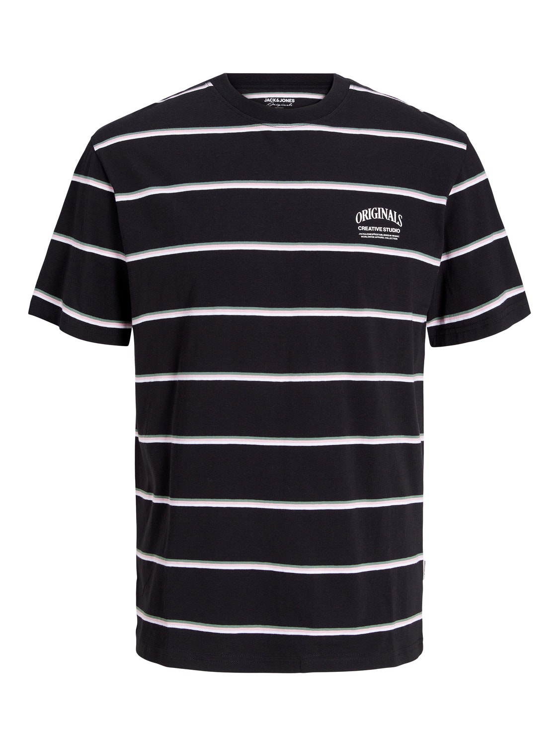 Jack & Jones Striped Crew neck T-shirt -Black - 12251901