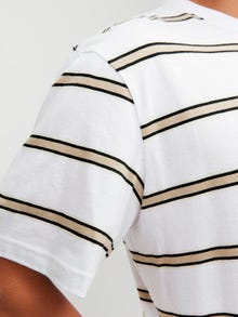 Jack & Jones Stripete O-hals T-skjorte -Bright White - 12251901
