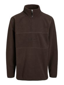 Jack & Jones Wide Fit High neck Plus Sweatshirt -Chocolate Brown - 12251903