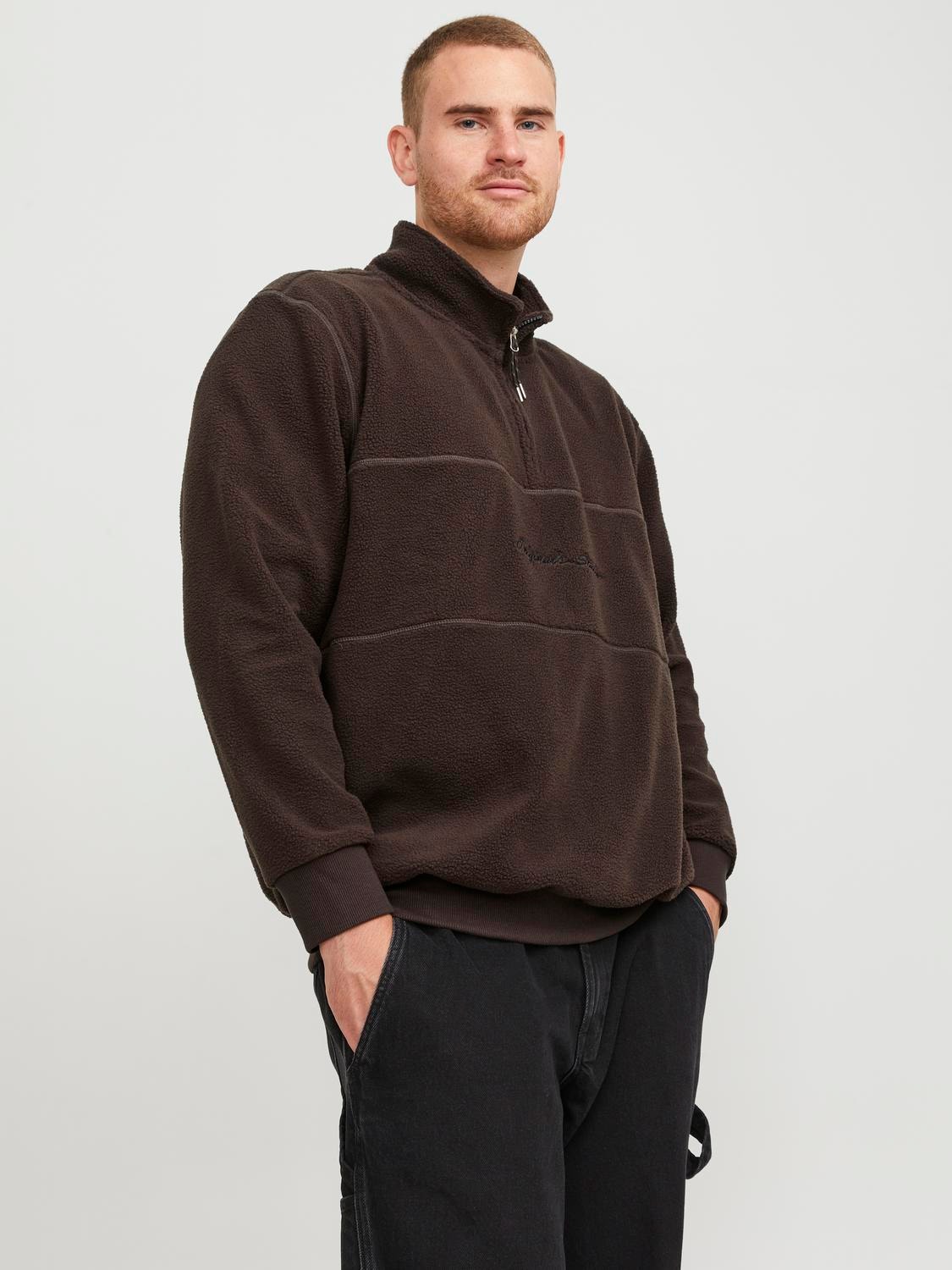 Jack & Jones Plus Size Crew neck Sweatshirt -Chocolate Brown - 12251903