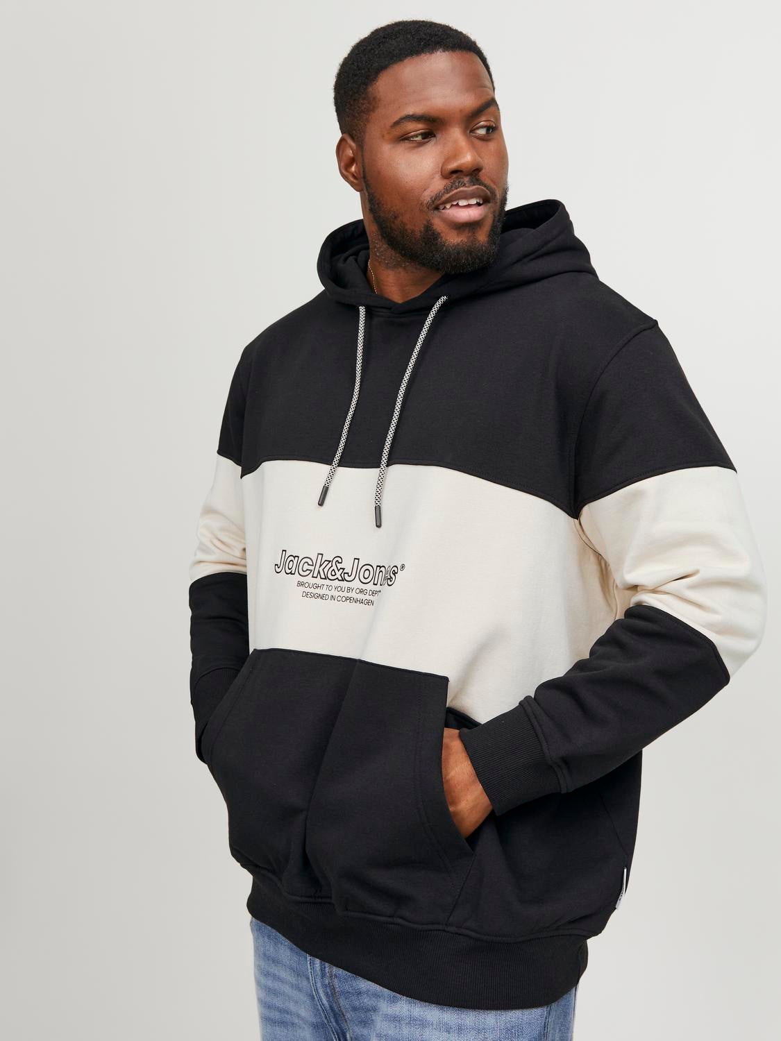 Jack & Jones Plus Size Printed Hoodie - 12251924