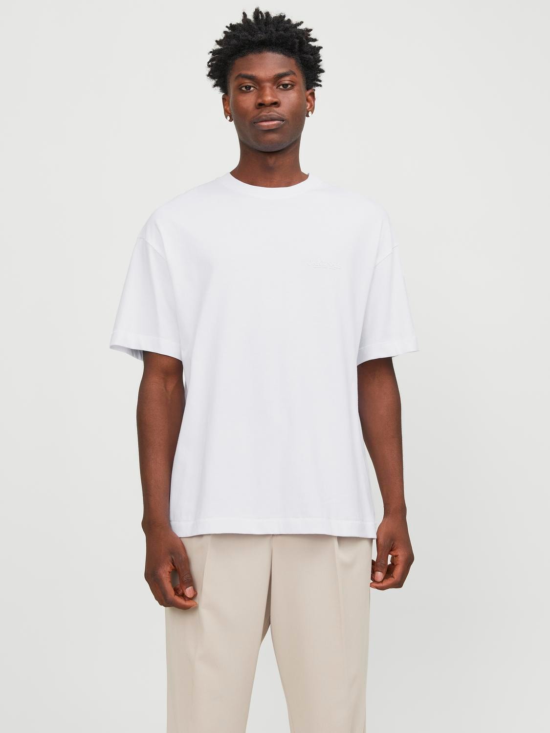 Jack & Jones T-shirt Estampar Decote Redondo -Bright White - 12251963