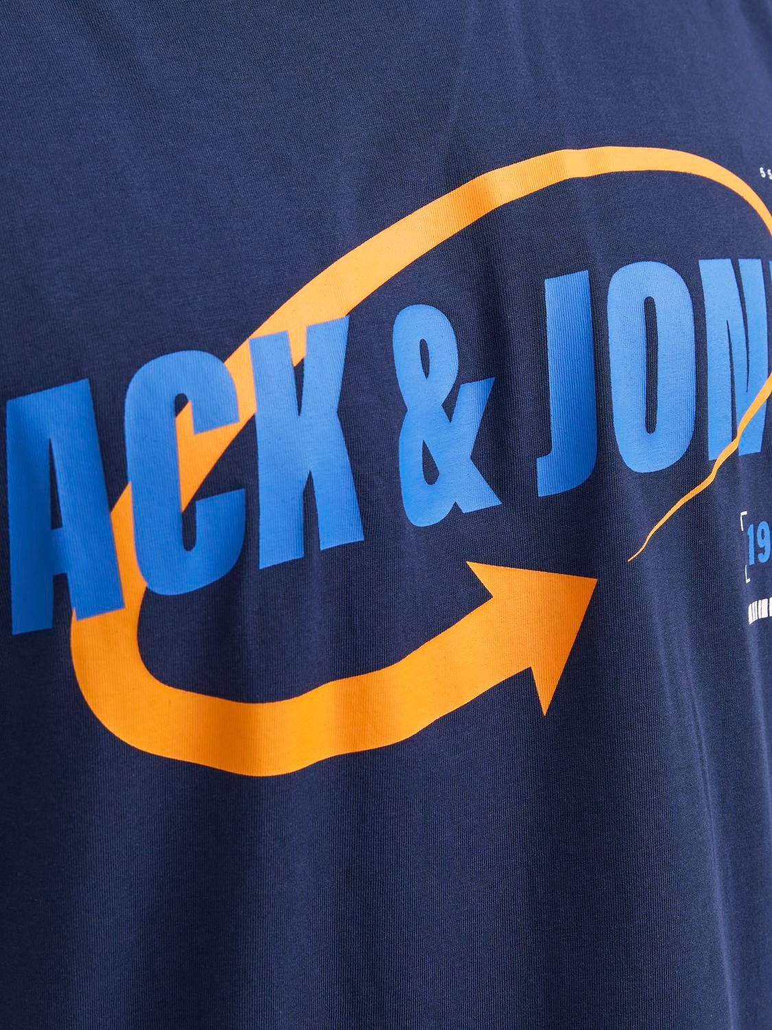 Jack & Jones Plus Printed T-shirt -Navy Blazer - 12251964