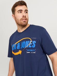 Jack & Jones Plus Size Trykk T-skjorte -Navy Blazer - 12251964