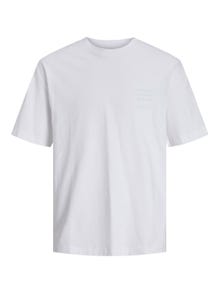 Jack & Jones Nadruk Okrągły dekolt T-shirt -Bright White - 12251970