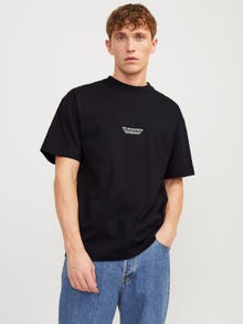 Jack & Jones Nadruk Okrągły dekolt T-shirt -Black - 12251970