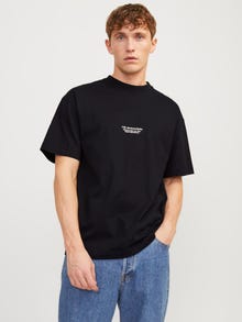 Jack & Jones Printed Crew neck T-shirt -Black - 12251970