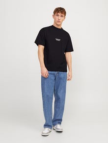 Jack & Jones Printed Crew neck T-shirt -Black - 12251970