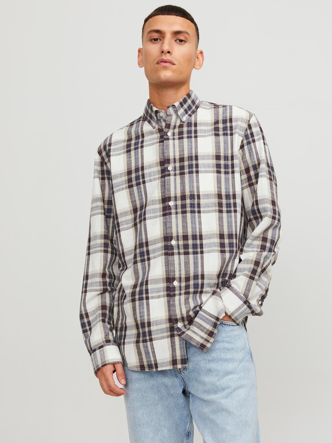Jack & Jones Comfort Fit Shirt collar Shirt -Fields Of Rye - 12251995