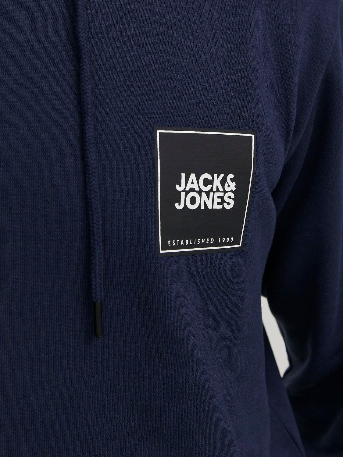 Jack & Jones Hoodie Logo -Navy Blazer - 12251998