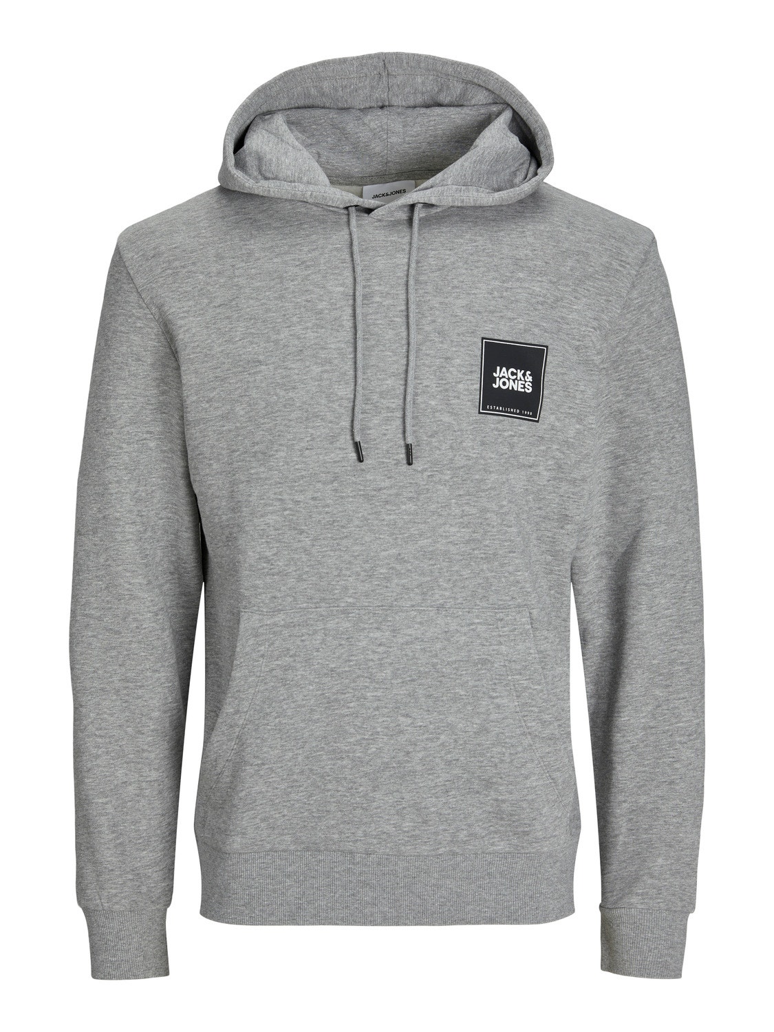 Jack & Jones Logo Mikina s kapucí -Light Grey Melange - 12251998