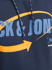 Jack & Jones Plus Size Felpa con cappuccio Stampato -Navy Blazer - 12252003