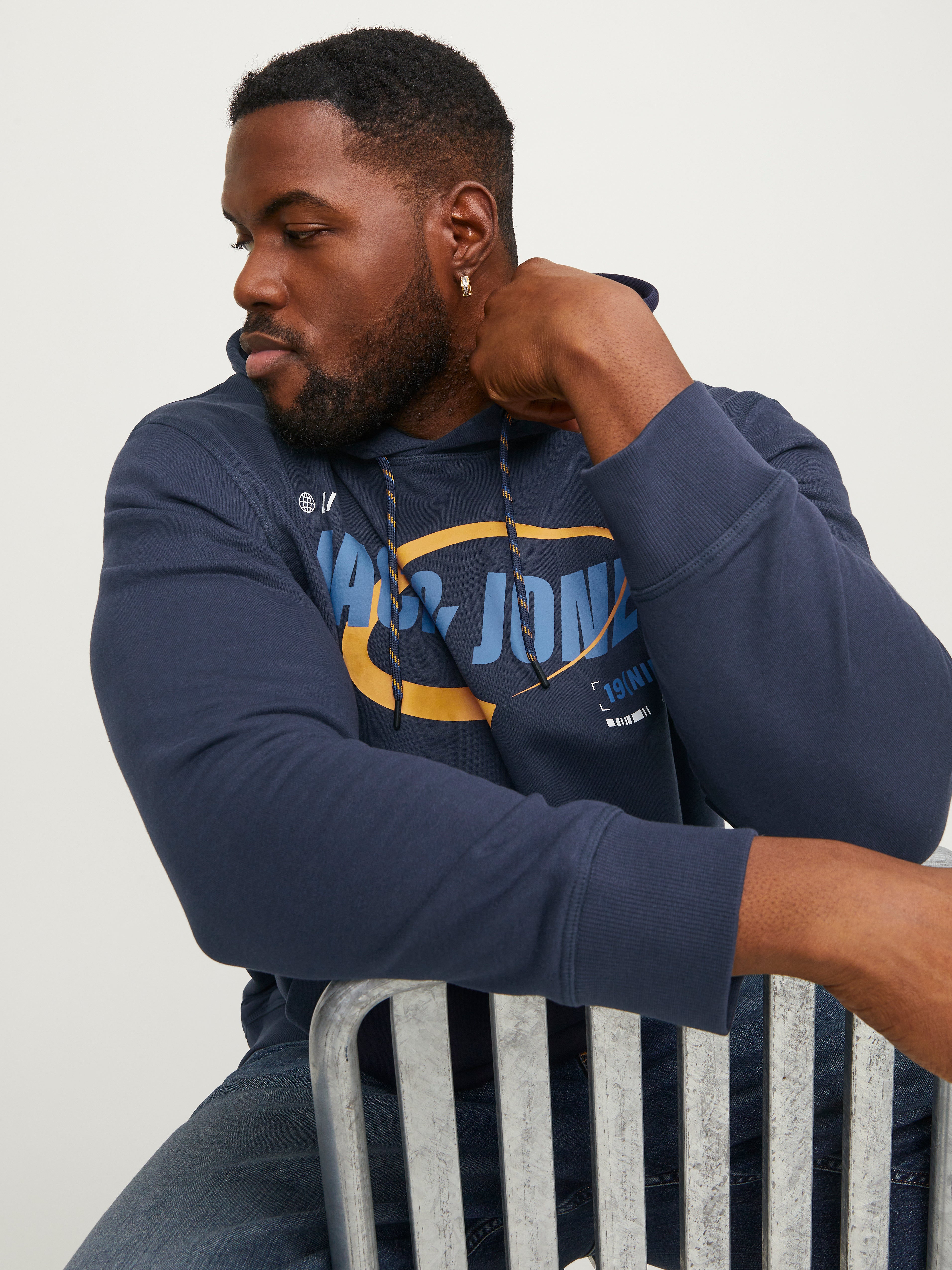 Jack & Jones Plus Size Printed Hoodie - 12252003