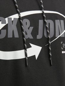 Jack & Jones Plusz Nyomott mintás Kapucnis felső -Black - 12252003