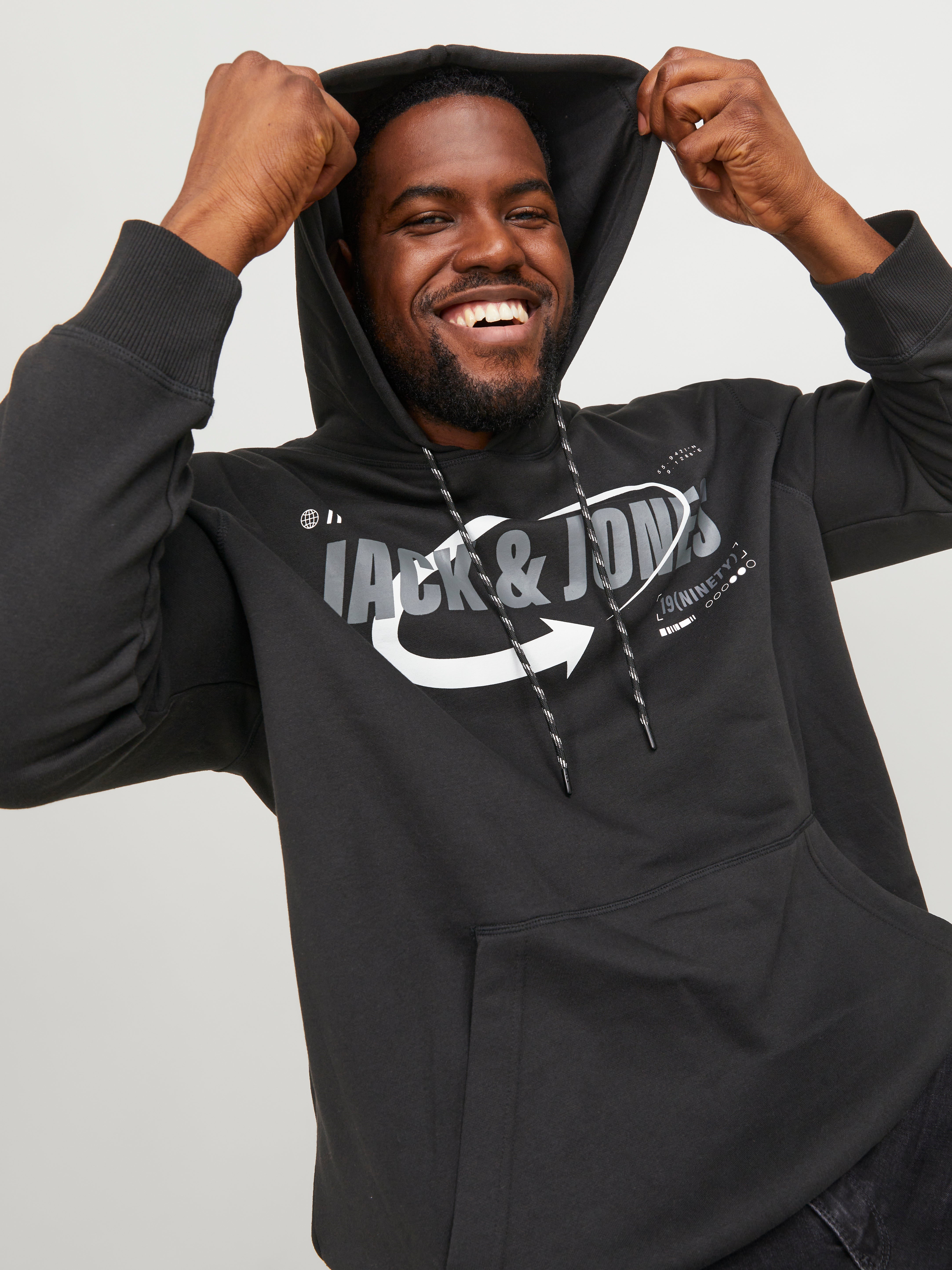 Jack & Jones Plus Size Printed Hoodie - 12252003