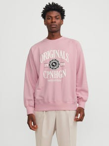 Jack & Jones Logo Sweatshirt med rund hals -Pink Nectar - 12252052