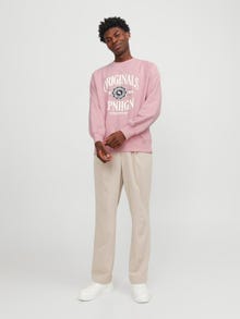 Jack & Jones Logotipas Apatinis prakaituojantis megztinis -Pink Nectar - 12252052