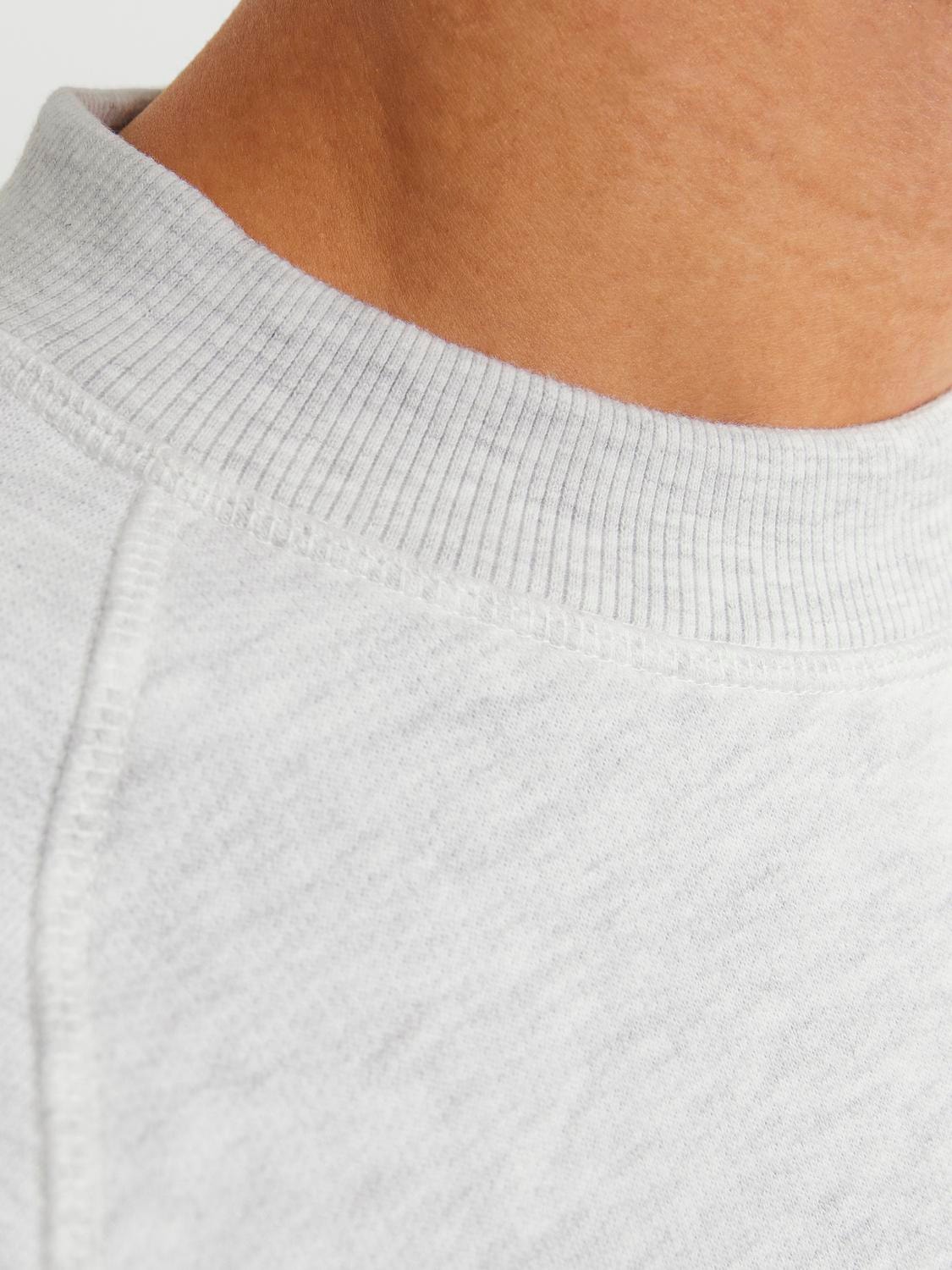 Jack & Jones Logo Crew neck Sweatshirt -White Melange - 12252052