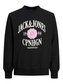 Jack & Jones Logo Crewn Neck Sweatshirt -Black - 12252052